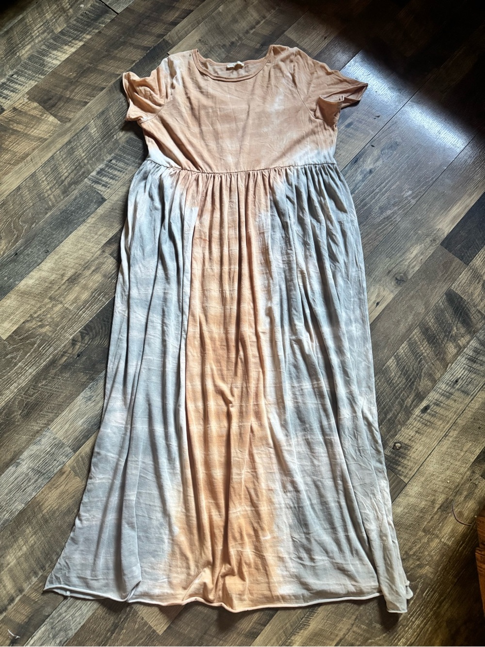 easel Peach-Tone Scoop Neck Tee Dress